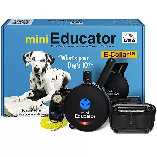 Educator – ET-300 Black – Ecollar Dog Training Collar with Remote Control – 1/2 Mile Range, Waterproof, Rechargeable, 100 Training Stimulation Levels, Vibration and Tone W/PetsTEK Training Clicker