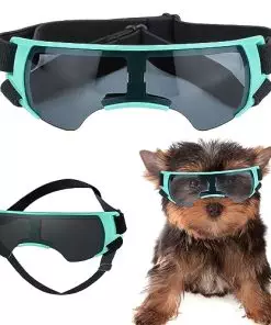 Dog Goggles for Small Dogs, Dog Sunglasses Small Breed, Dog Glasses UV Protection Wind Protection Dust Protection with Adjustable Strap for Small Breed (Small Blue)