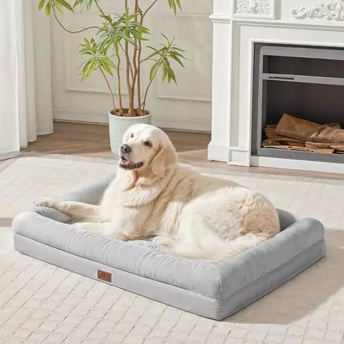 WESTERN HOME Extra Large Dog Bed Orthopedic,Dog Bed Washable Waterproof Dog Couch Bed Bolster Dog Bed Durable Dog Sofa with Removable Covers and Non-Slip Bottom (XL,42in)