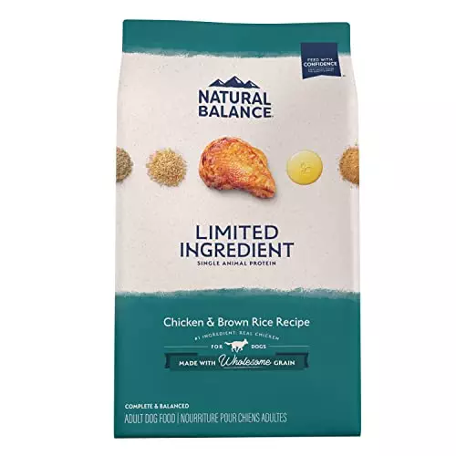 Natural Balance Limited Ingredient Adult Dry Dog Food with Healthy Grains, Chicken & Brown Rice Recipe, 4 Pound (Pack of 1)