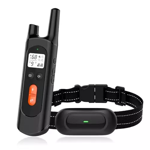 NVK Shock Collar, Dog Training Collar with Remote for Medium Large Dogs, Rechargeable Dog Shock Collar with Shock, Vibration, Beeps Modes, IPX7 Waterproof, Range up to 3200Ft-black