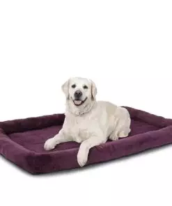 Patas Lague Bolster Dog Bed for Medium Dogs 36”x24”, Soft Foam Dog Sofa Pet Bed, Machine Washable Dog Cat Crate Bed Mat for Medium Pet Breeds Taupe