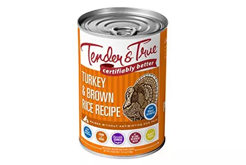 Tender and True Pet Food, Dog Food Can ABF Wet Turkey Brown Rice, 13.2 Ounce