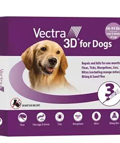 Vectra 3D for Dogs Flea, Tick & Mosquito Treatment & Prevention for Large Dogs (56 to 95 lbs) , 3 month supply