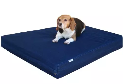 Dogbed4less Premium Orthopedic Memory Foam Dog Bed for Medium Large Dogs, Washable Durable Denim Cover, Waterproof and Extra External Pet Bed Case 37″X27″X4″