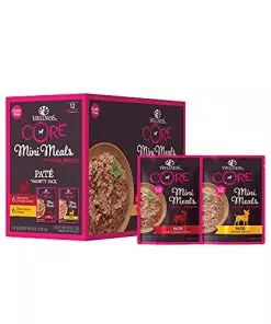 Wellness CORE Natural Grain Free Small Breed Mini Meals Pate Variety Pack, 3-Ounce (Pack of 12)