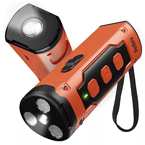 PetSpy N30 Dog Barking Control Device with Triple Ultrasonic Emitter with 49 Feet Range – Ultrasonic Anti-Barking Device with Flashlight (Orange)