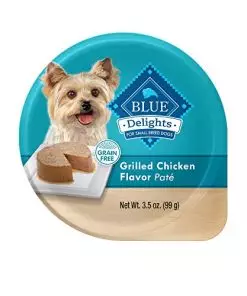 Blue Buffalo Delights Natural Adult Small Breed Wet Dog Food Cups, Pate Style, Grilled Chicken Flavor in Savory Juice 3.5-oz (Pack of 12)