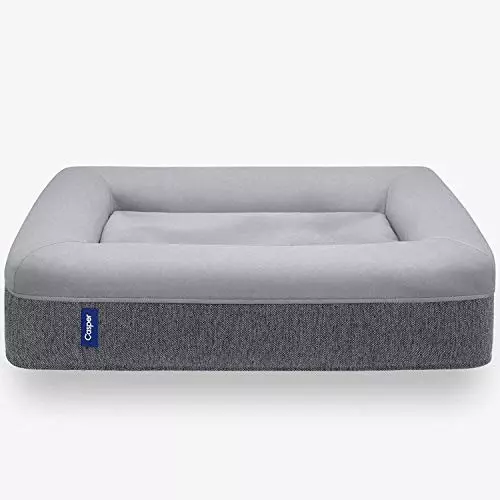 Casper Dog Bed, Plush Memory Foam, Medium, Gray, 25.0″L x 33.0″W x 6.0″Th