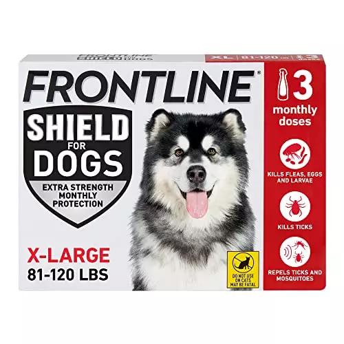 FRONTLINE Shield Flea & Tick Treatment for X-Large Dogs 81-120 lbs., Count of 3