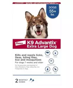 K9 Advantix Flea, Tick & Mosquito Prevention for Dogs Over 55 lbs. | Flea Drops for Extra Large Dogs | Apply Monthly | 2 Treatments