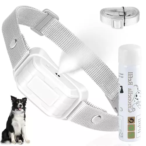 Citronella Dog Bark Collar, Spray Dog Bark Collar, Level 3 Sensitivity Adjustable Waterproof Chargeable Spray Bark Collar for Small, Medium & Large Citronella Dog Collar