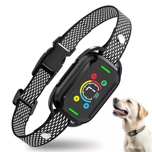Smart Dog Barking Control Collar, Adjustable Vibration, Buzzing, Electric Shock, Other 5 Working Modes of Barking Stop,Dog Bark Collar Trainer Suitable for Large, Medium, Small Dogs