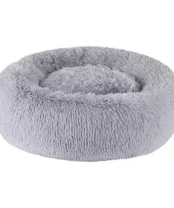 ZEJEUER Cat Bed, Small Dog Bed, Round Donut Washable Plush Fluffy Faux Fur Soft Cushion Beds for Indoor Pets