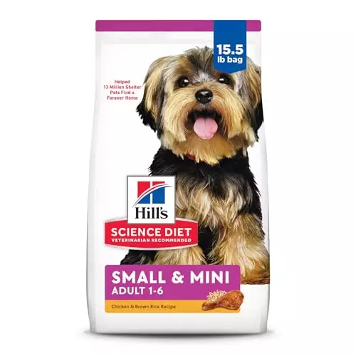 Hill’s Science Diet Adult Small & Toy Breed Dry Dog Food, Chicken Meal & Rice Recipe, 15.5 lb. Bag