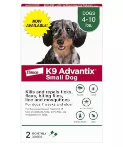 K9 Advantix Flea, Tick & Mosquito Prevention for Dogs 4-10 lbs. | Flea Drops for Small Dogs | Apply Monthly | 2 Treatments