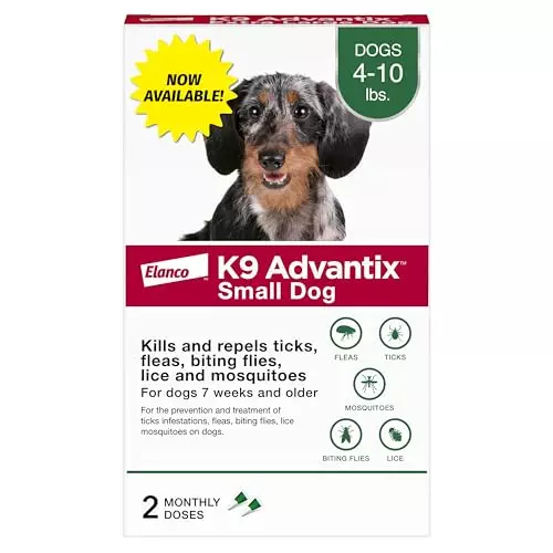 K9 Advantix Flea, Tick & Mosquito Prevention for Dogs 4-10 lbs. | Flea Drops for Small Dogs | Apply Monthly | 2 Treatments