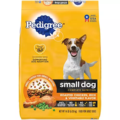 Pedigree Small Dog Complete Nutrition Small Breed Adult Dry Dog Food Roasted Chicken, Rice & Vegetable Flavor Dog Kibble, 14 lb. Bag