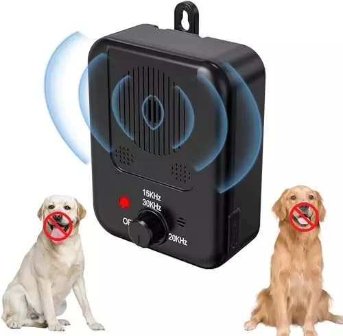 EUOTEO Anti Barking Device, Auto Dog Control Devices with 3 Modes, Waterproof Bark Deterrent Box, Rechargeable Ultrasonic for Indoor & Outdoor Dogs 001
