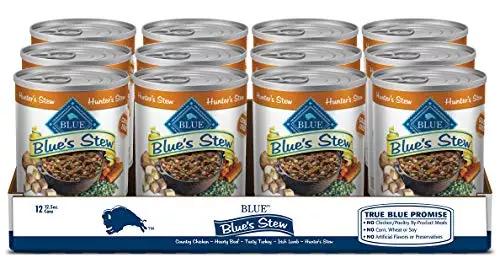 Blue Buffalo Blue’s Stew Grain Free Natural Adult Wet Dog Food, Hunter’s Stew 12.5 oz cans (Pack of 12)