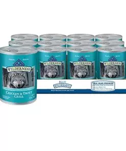 Blue Buffalo Wilderness High Protein, Natural Adult Wet Dog Food, Trout & Chicken Grill 12.5-oz cans (Pack of 12)