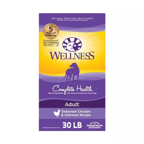 Wellness Complete Health Chicken & Oatmeal Natural Dry Dog Food, 30-Pound Bag (Packaging may vary)