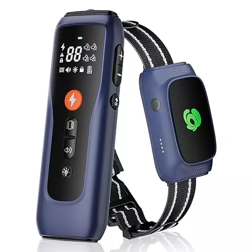 Dog Shock Collar, 3300ft Dog Training Collar with Remote Control, 3 Training Modes Beep (1-6), Vibration(1-6), Safe Shock(0-99), Waterproof e Collar for 10-120 lbs Small Medium Large Dogs