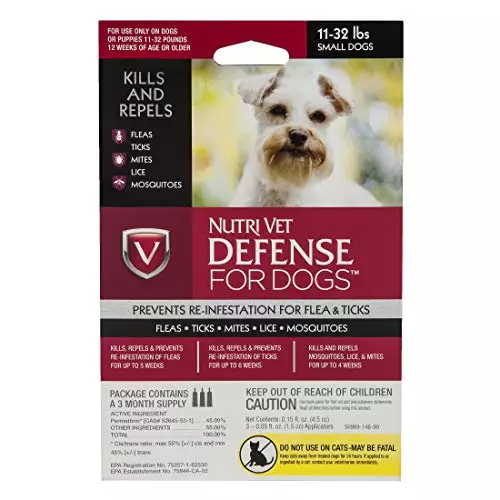 Nutri-Vet Defense Flea & Tick Control for Small Dogs
