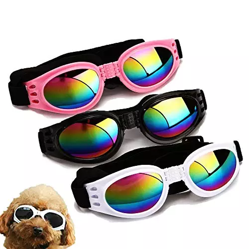 3Pcs Stylish Pet Glasses Cool Dog Sunglasses Dog Doggles Waterproof Windproof Eyewear UV Protection Sunglass for Big Dog