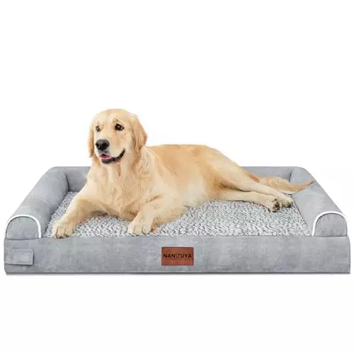 Large Dog Bed Orthopedic Washable: Beds Bolster XL Bed Large Big Dogs Memory Foam Couch Sofa Waterproof with Removable Cover