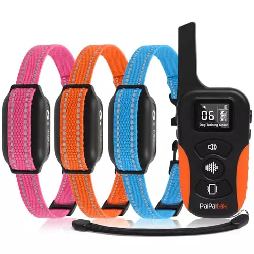 PaiPaitek Vibrating Collar No Shock for 3 Dogs Training, 3300ft Dog Training Collars with Vibration(1-9), Beep(1-9), Security Lock, Waterproof & Rechargeable Buzz Collar for Dogs 5-120 lbs – No Prongs