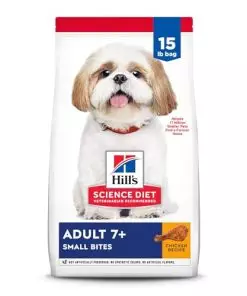 Hill’s Science Diet Adult 7+, Senior Adult 7+ Premium Nutrition, Small Kibble, Dry Dog Food, Chicken, Brown Rice, & Barley, 15 lb Bag