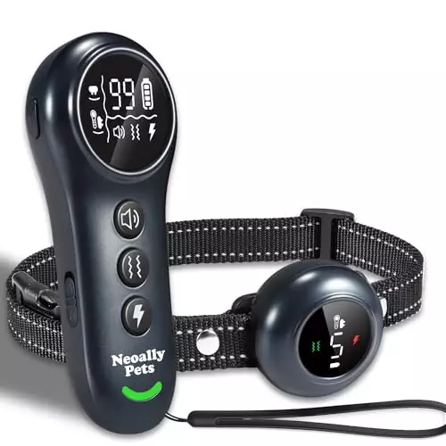 Neoally 2 in 1 Dog Training and Bark Control Collar: Smart Anti Barking Collar with and with No Remote for 5-150 lbs Small Medium Large Dogs. Rechargeable and Waterproof Receiver