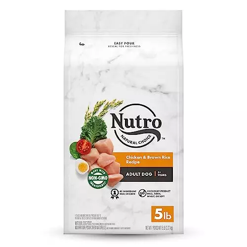 NUTRO NATURAL CHOICE Adult Dry Dog Food, Chicken & Brown Rice Recipe Dog Kibble, 5 lb. Bag