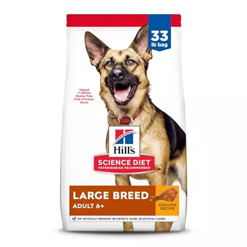 Hill’s Science Diet Large Breed, Senior Adult 6+, Large Breed Senior Premium Nutrition, Dry Dog Food, Chicken Recipe, 33 lb Bag