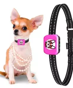 Small Dog Bark Collar Rechargeable – Smallest Bark Collar for Small Dogs 5-15lbs – Most Humane Stop Barking Collar – Dog Training No Shock Anti Bark Collar – Pet Bark Control Device (Pink)