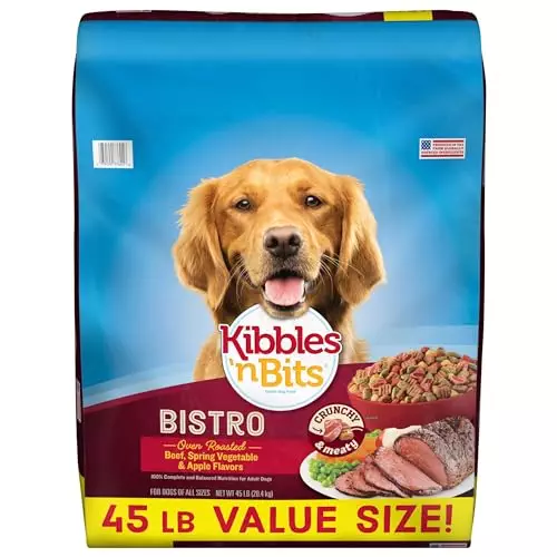 Kibbles ‘n Bits Bistro Oven Roasted Beef, Spring Vegetable & Apple Flavors Dry Dog Food, 45 lb. Bag