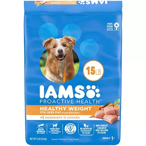 IAMS Proactive Health Healthy Weight Control Adult Dry Dog Food with Real Chicken, 15 lb. Bag