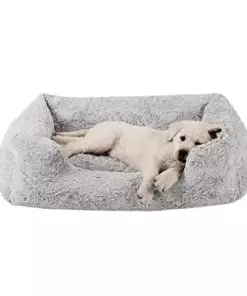 Best Friends by Sheri Soothe & Snooze Lounge Lux Memory Foam Rectangular Dog Bed, Washable, Grey, Medium 30″ x 20″