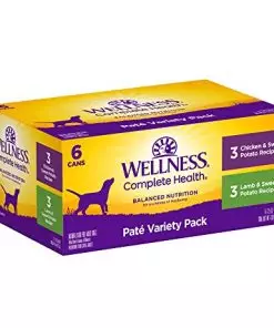 Wellness Wet Canned Dog Food, Pate Variety Pack, 12.5 Ounce Can (Pack of 6)