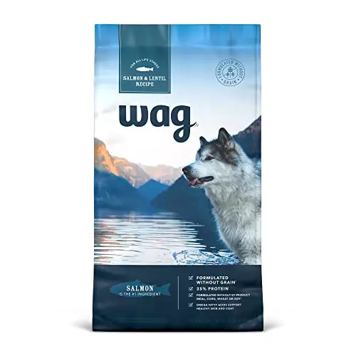 Amazon Brand – Wag Dry Dog Food Grain-Free Salmon & Lentil Recipe, High Protein (24 lb bag)