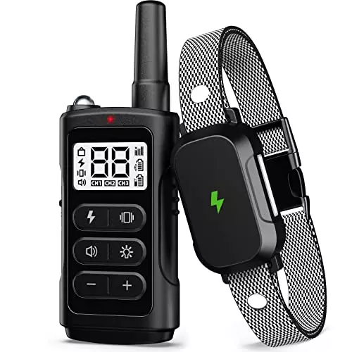 Dog Shock Collar Dog Training Collar with 3300Ft Remote Range 4 Training Modes for Larde Medium Small Dogs with Shock Beep Vibration Waterproof Electric Collar