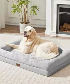 WESTERN HOME Orthopedic Dog Beds for Large Dogs,Dog Bed Washable Waterproof Dog Couch Bed Bolster Dog Bed Durable Dog Sofa with Removable Covers and Non-Slip Bottom (L,36in)