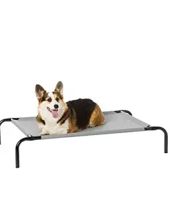 Amazon Basics Cooling Elevated Dog Bed with Metal Frame, Medium, 43 x 26 x 7.5 Inch, Grey