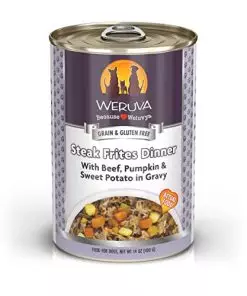 Weruva Classic Dog Food, Steak Frites with Beef, Pumpkin & Sweet Potato in Gravy, 14oz Can (Pack of 12)