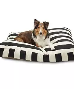 Majestic Pet Rectangle Large Dog Bed Washable – Non Slip Comfy Pet Bed – Dog Crate Bed with Removable Washable Cover – Dog Kennel Bed for Sleeping – Dog Bed Large Breed 44x36x5 Inch – Black