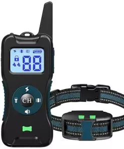 YJWFHPU Dog Training Collar with Remote, Rechargeable Dog Shock Collar with 3 Modes and 1640FT Control Range, IP67 Waterproof, Suitable for Small to Large Dogs, Blue