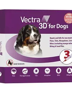 Vectra 3D for Dogs Flea, Tick & Mosquito Treatment & Prevention for Extra Large Dogs (over 95 lbs) , 3 month supply