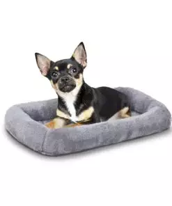 Patas Lague Bolster Dog Bed for Extra Small Dogs 18”x12”, Soft Foam Dog Sofa Pet Bed, Machine Washable Dog Cat Crate Bed Mat for Toy Pet Breeds Grey