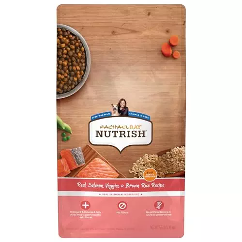 Nutrish Rachael Ray Real Salmon, Veggies & Brown Rice Recipe Dry Dog Food, 5.5 lb. Bag